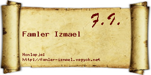 Famler Izmael névjegykártya